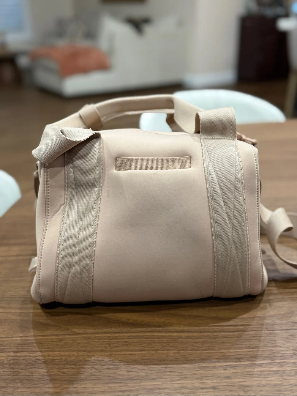 Dagne Dover Mini Duffel Crossbody Bag in Blush Beige - Picture 2 of 7